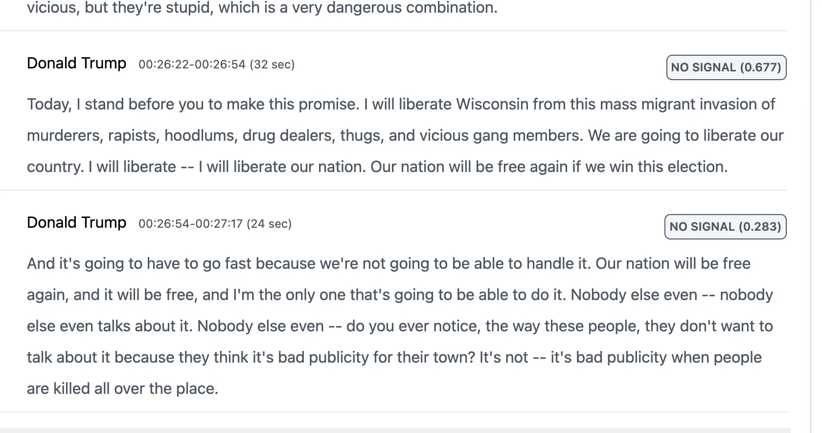 Roll Call transcript of President Trump's September 28, 2024 rally in Prairie du Chien, Wisconsin, where he promises to liberate Wisconsin from a mass migrant invasion of murderers, rapists and others